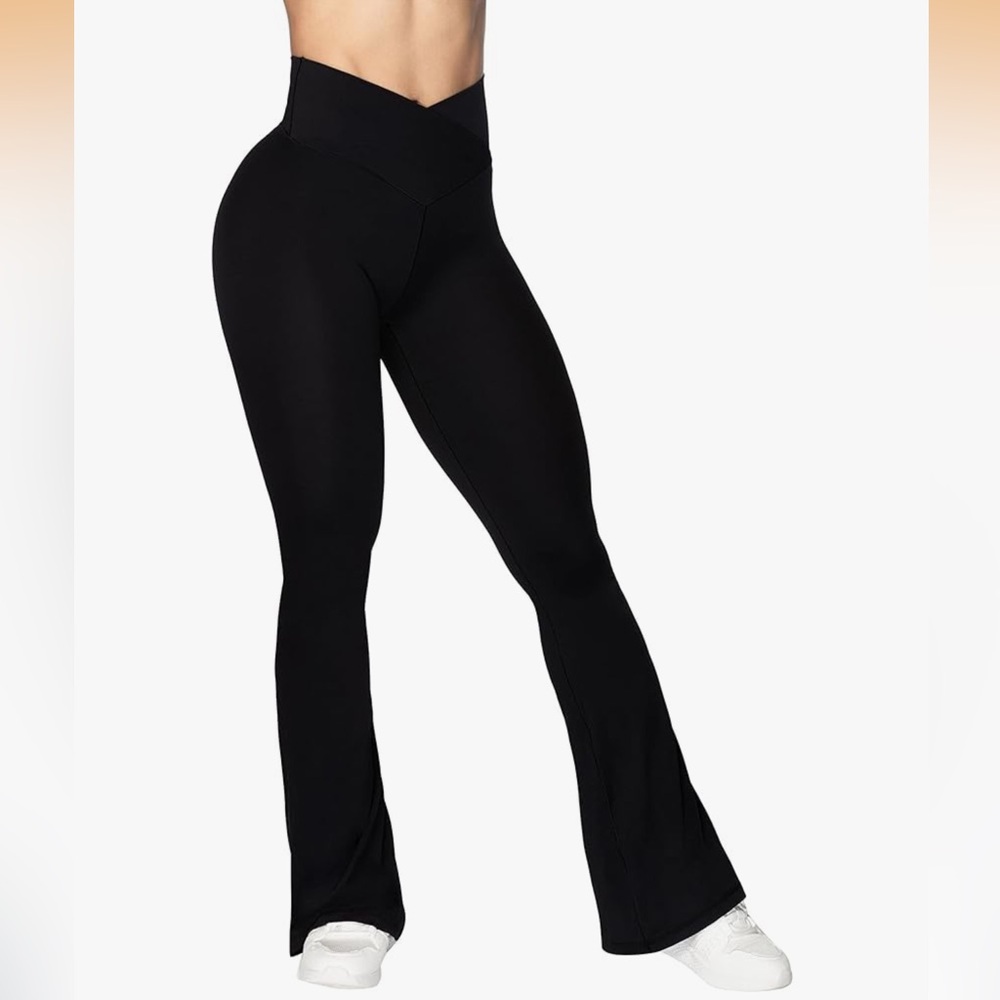 black flare leggings